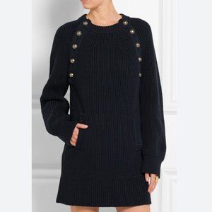 CHLOE Oversized Wool Sweater Dress Navy